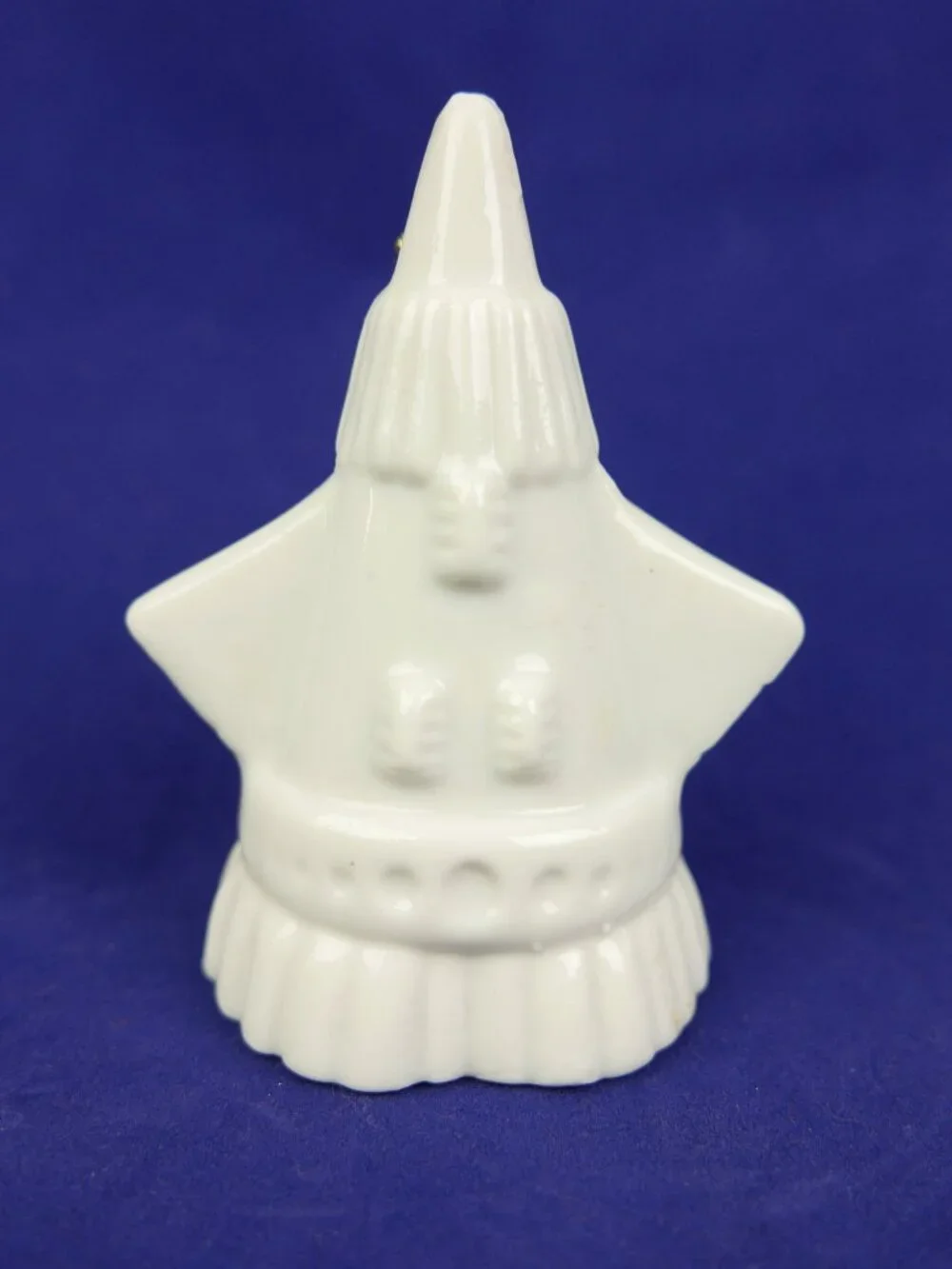 Vintage Ceramic Space Shuttle Flying Machine Bell White Rocket Ship Figure 3.5
